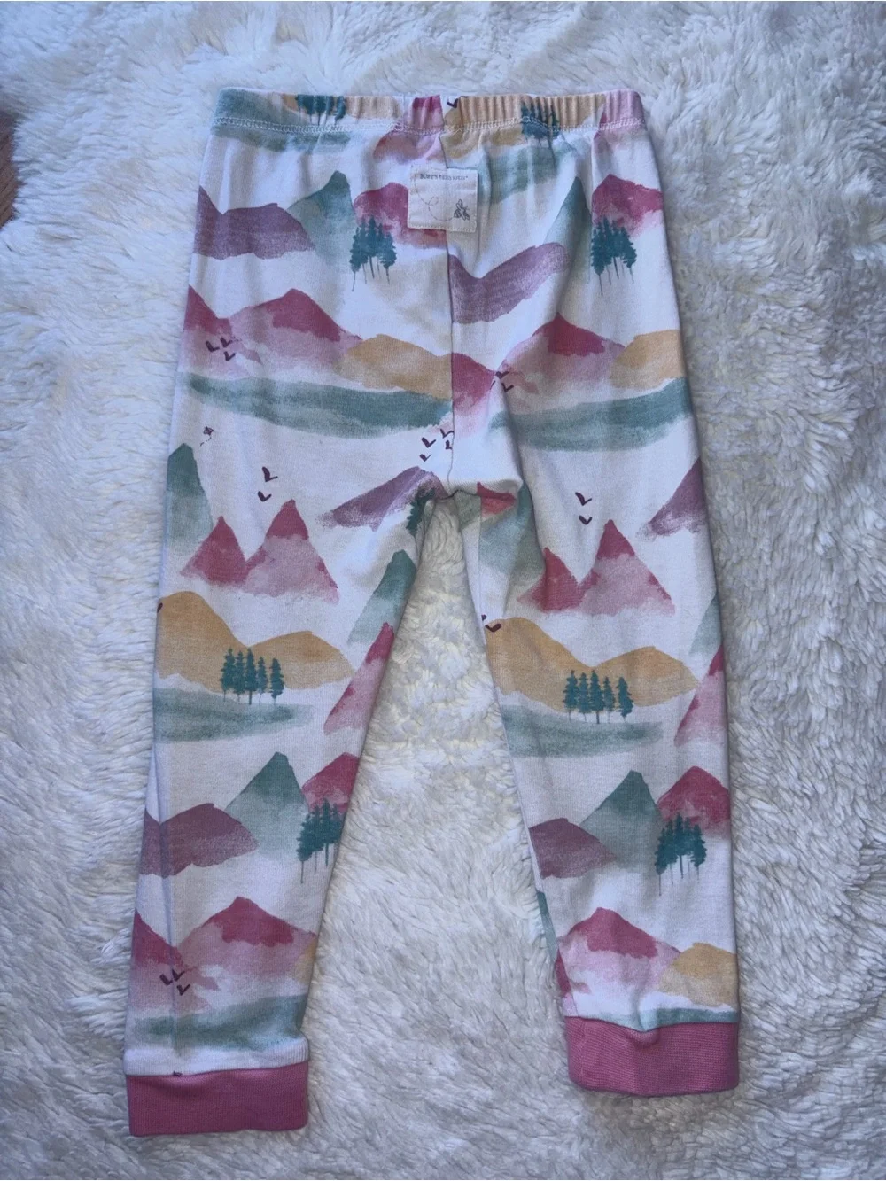 Two Burt’s Bees Kids Girls 2T Pajama Sets Organic Cotton Butterflies Watercolor